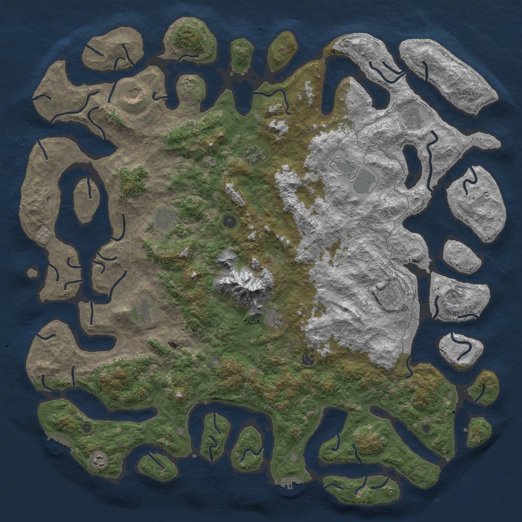 Rust Map: Procedural Map, Size: 6000, Seed: 96439646, 22 Monuments