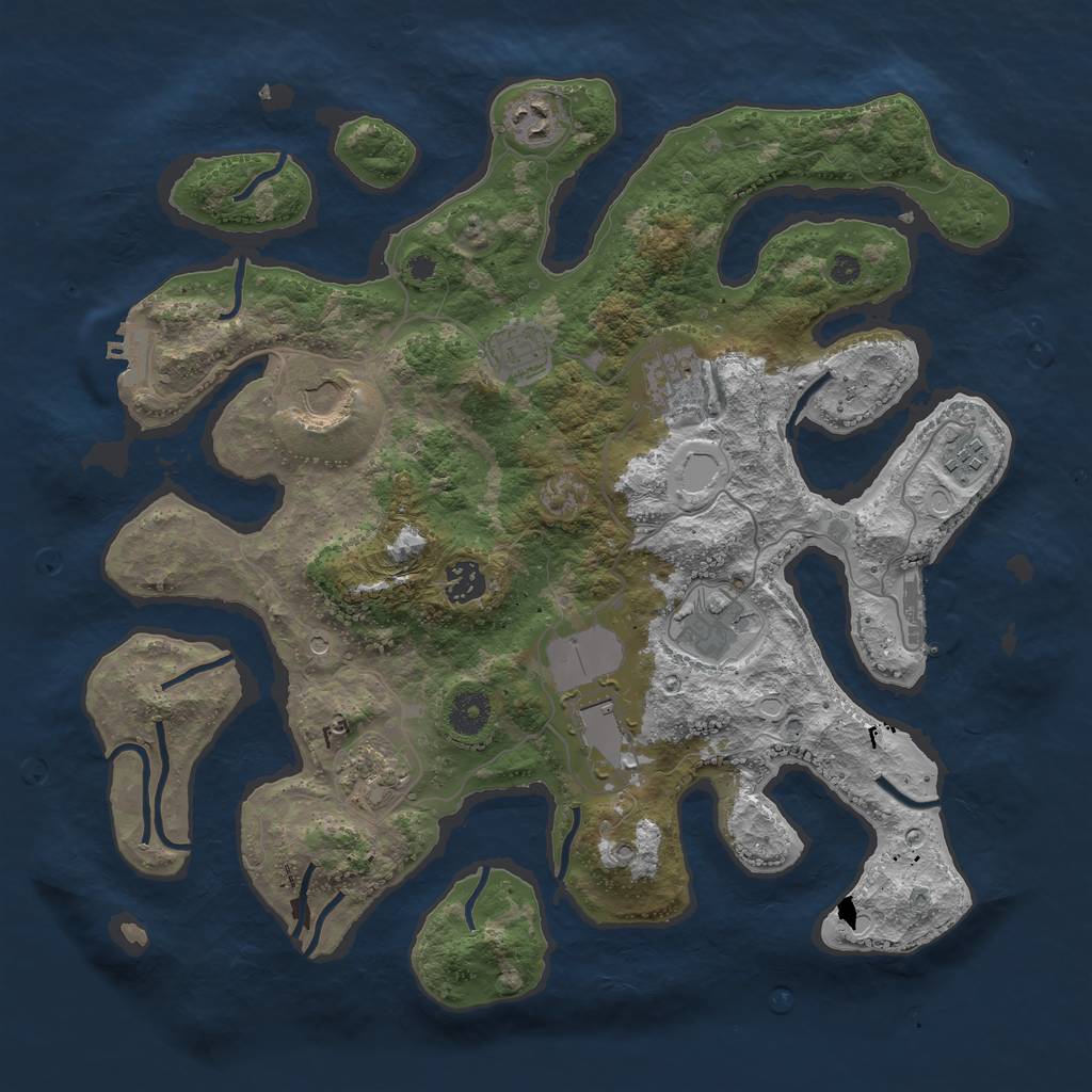 Rust Map: Procedural Map, Size: 3800, Seed: 5646, 20 Monuments