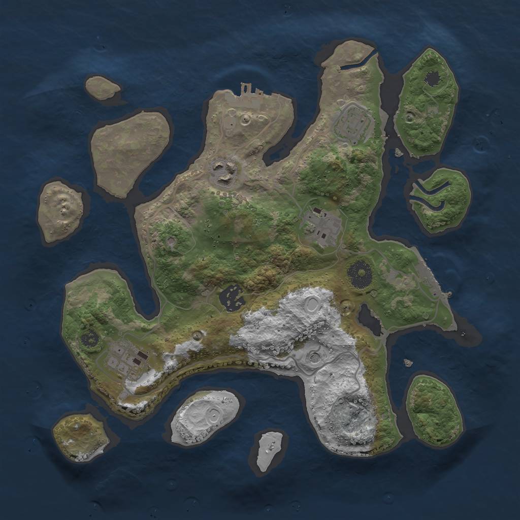Rust Map: Procedural Map, Size: 3000, Seed: 898834976, 16 Monuments