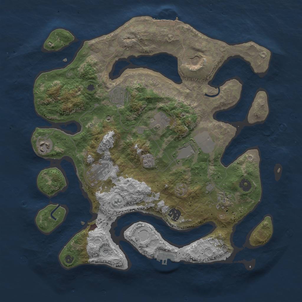 Rust Map: Procedural Map, Size: 3700, Seed: 33138, 20 Monuments