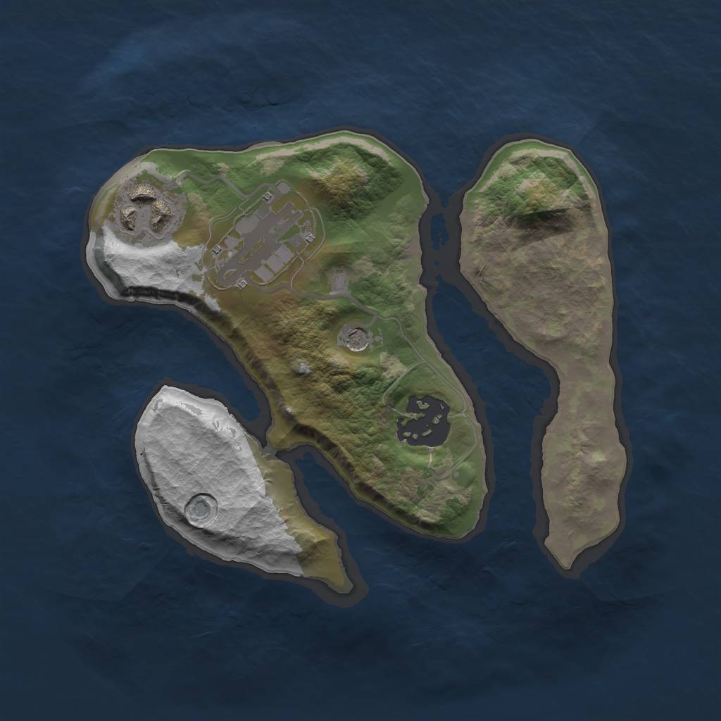 Rust Map: Barren, Size: 2000, Seed: 2147483623, 6 Monuments