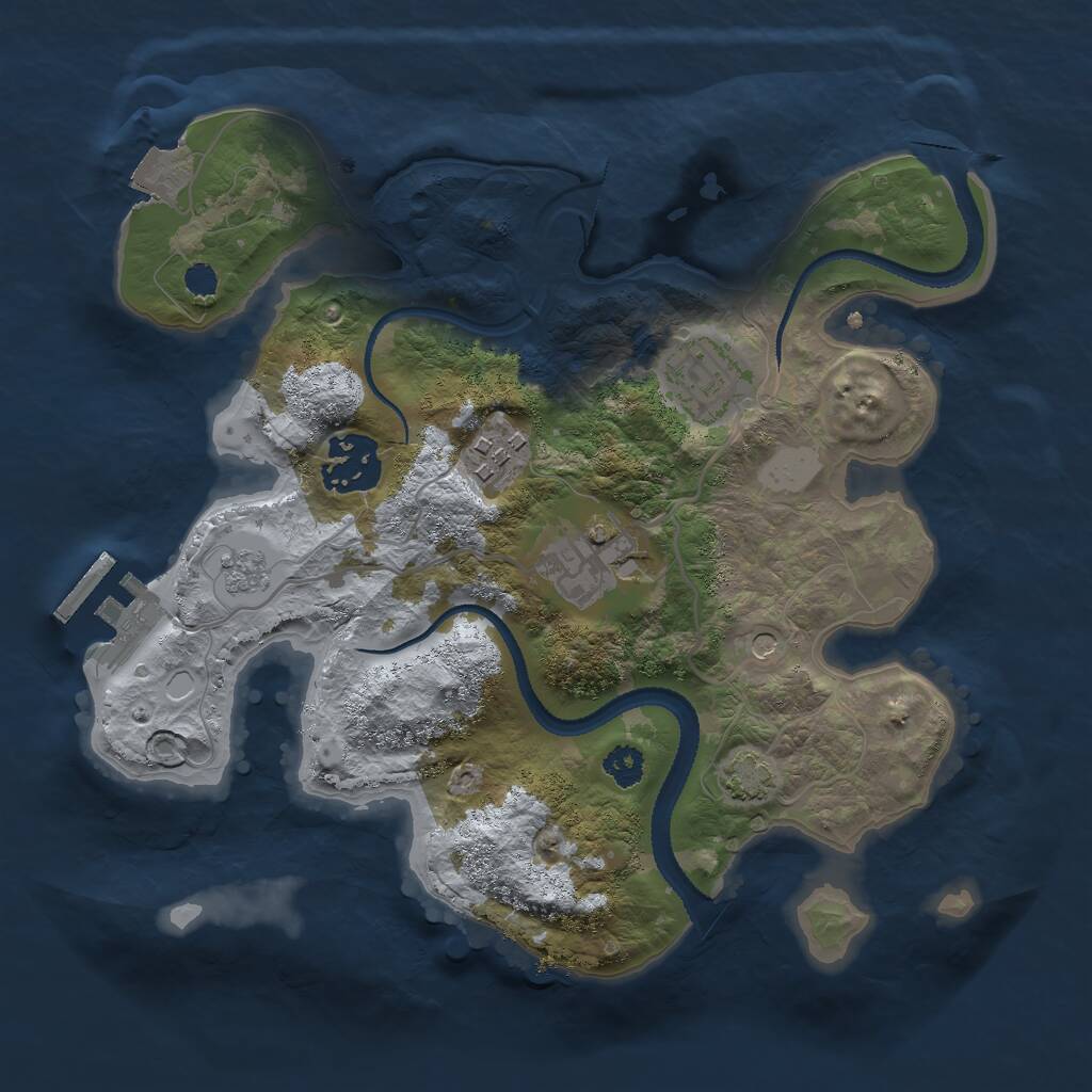 Rust Map: Procedural Map, Size: 2700, Seed: 47195, 9 Monuments