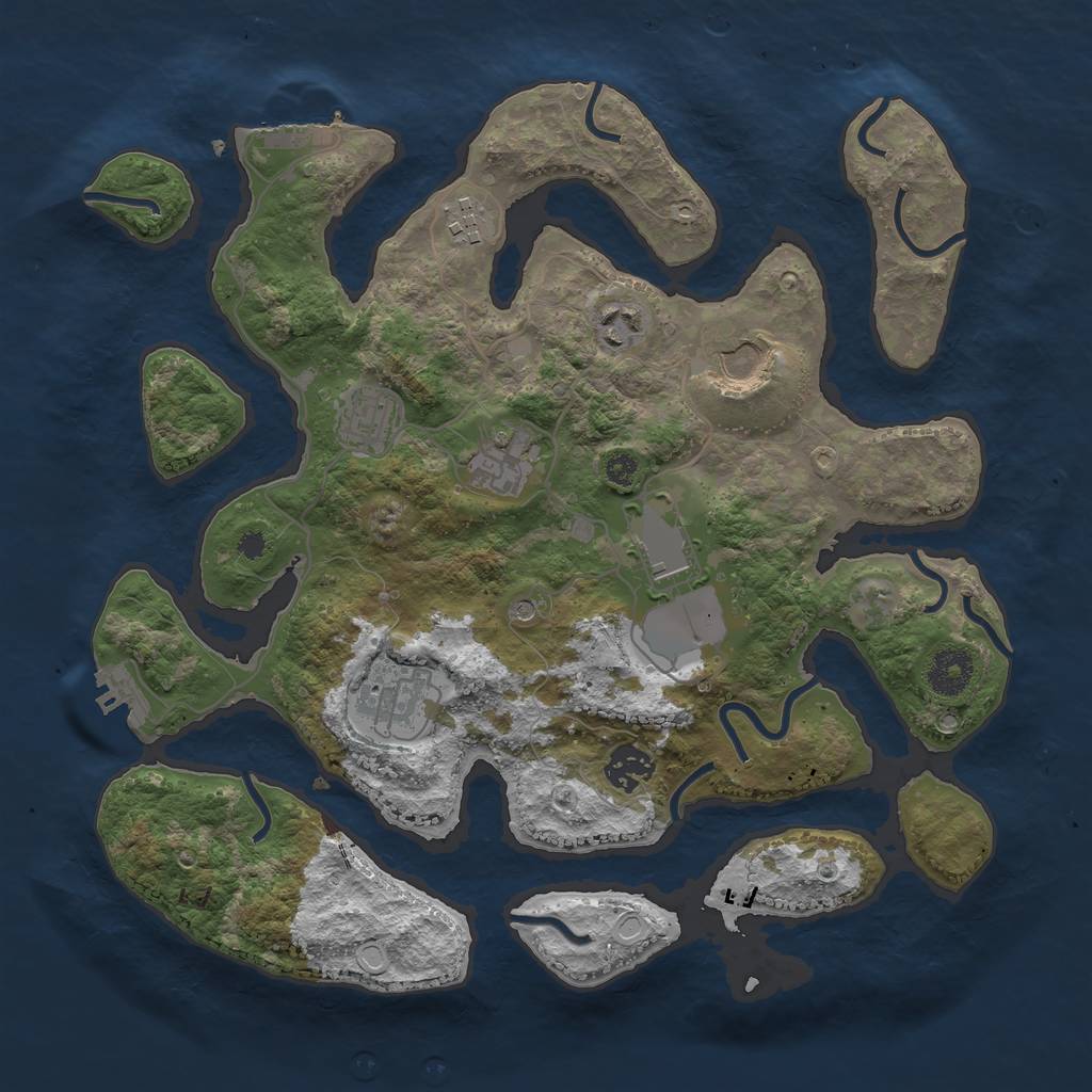 Rust Map: Procedural Map, Size: 3500, Seed: 1048274833, 19 Monuments