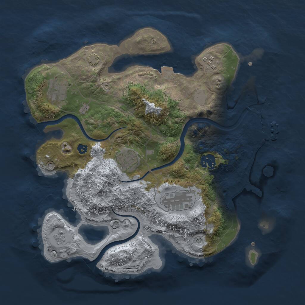 Rust Map: Procedural Map, Size: 3000, Seed: 625301709, 10 Monuments