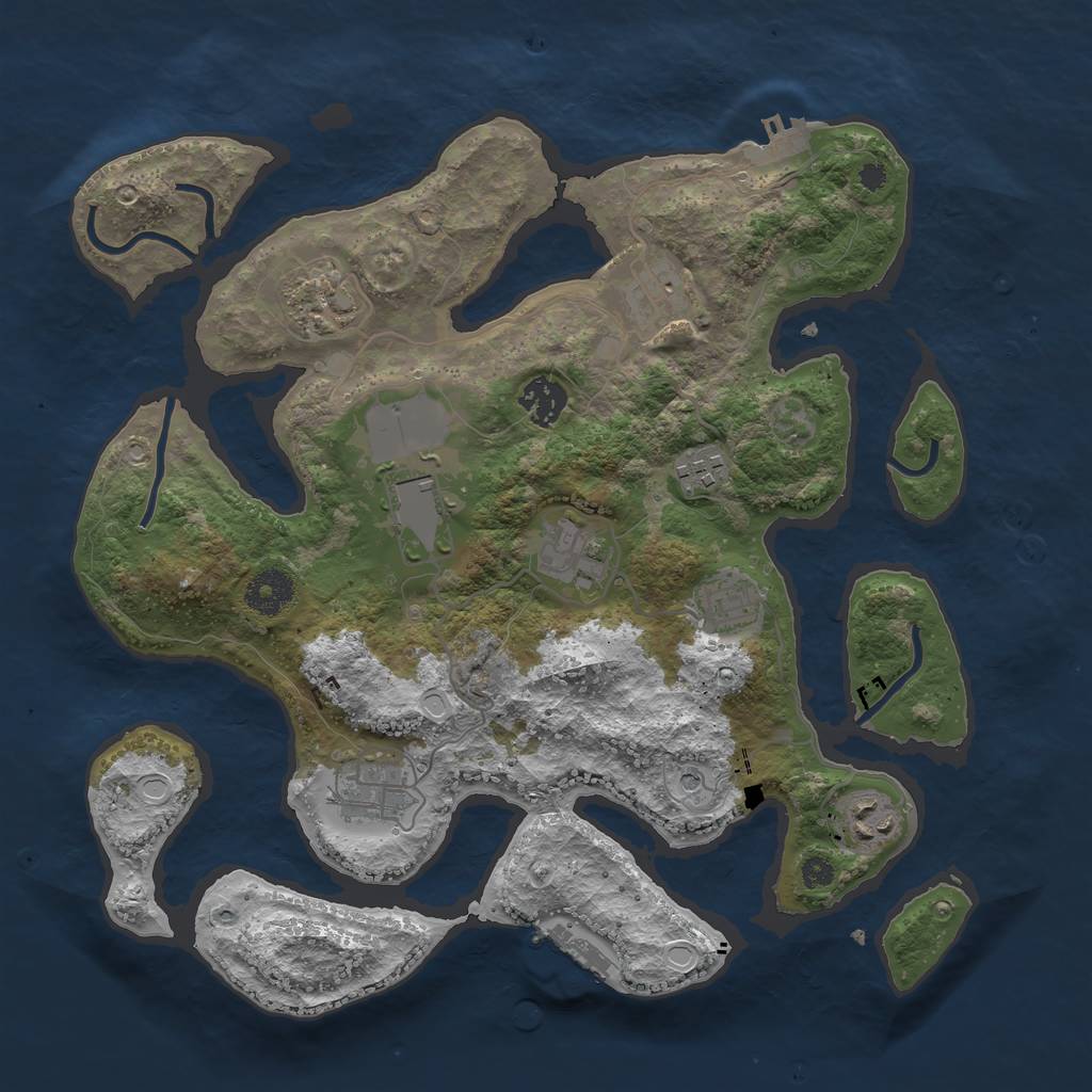 Rust Map: Procedural Map, Size: 3500, Seed: 20210825, 20 Monuments