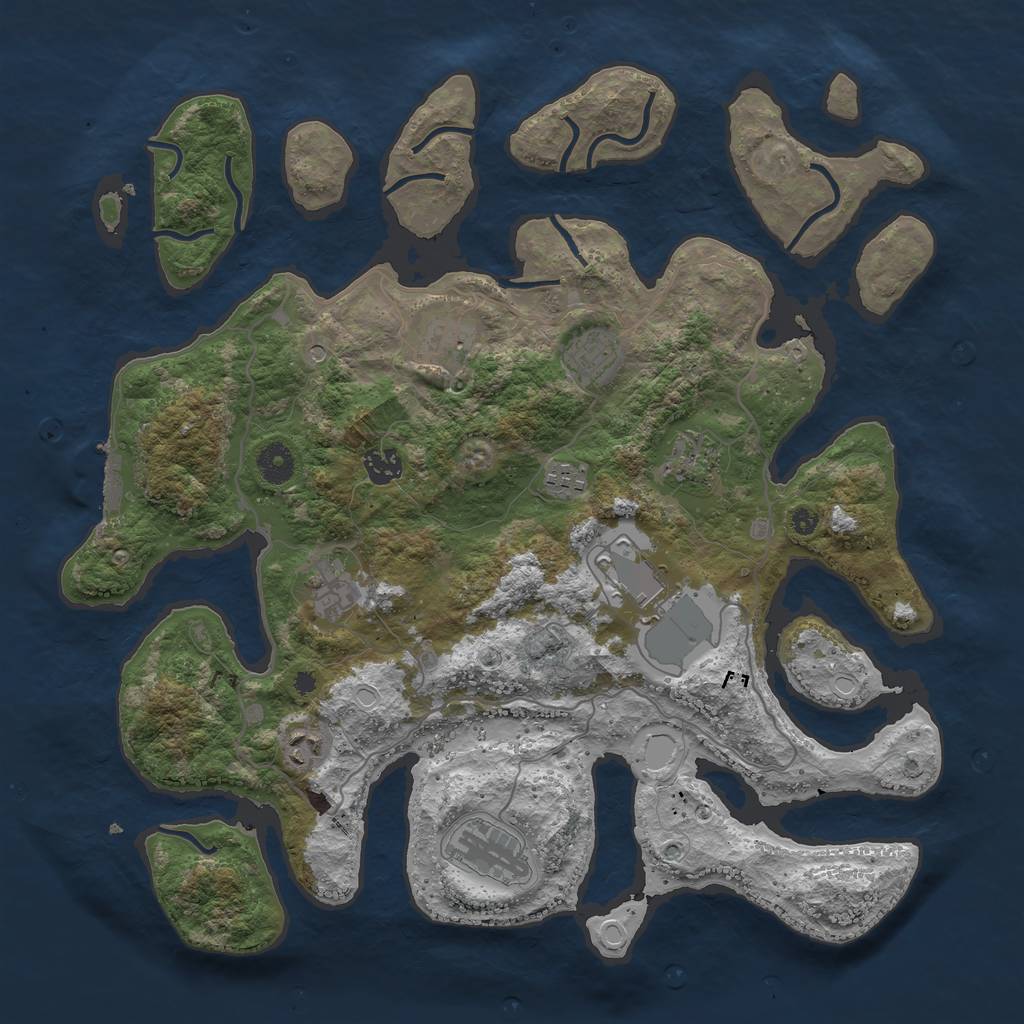 Rust Map: Procedural Map, Size: 4000, Seed: 15527, 19 Monuments