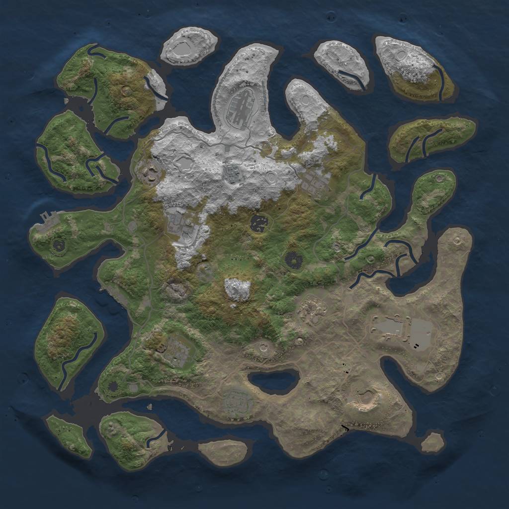 Rust Map: Procedural Map, Size: 4300, Seed: 818948681, 22 Monuments