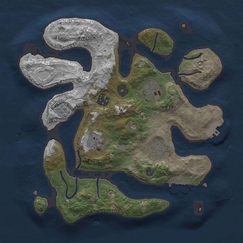 Rust Map: Procedural Map, Size: 3000, Seed: 6397892, 16 Monuments