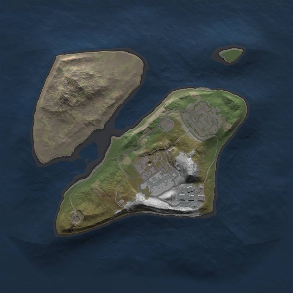 Rust Map: Barren, Size: 1750, Seed: 790, 5 Monuments