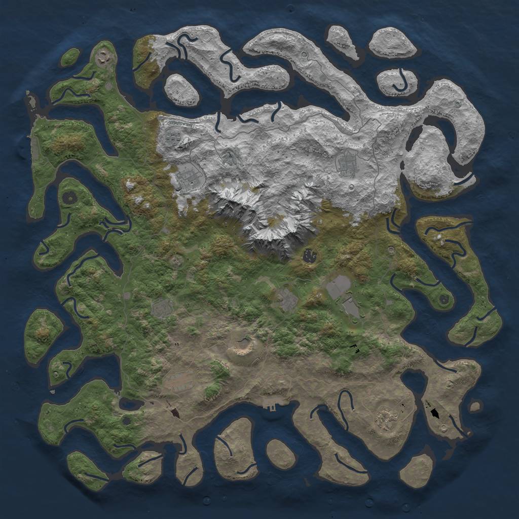 Rust Map: Procedural Map, Size: 5500, Seed: 2147483645, 22 Monuments