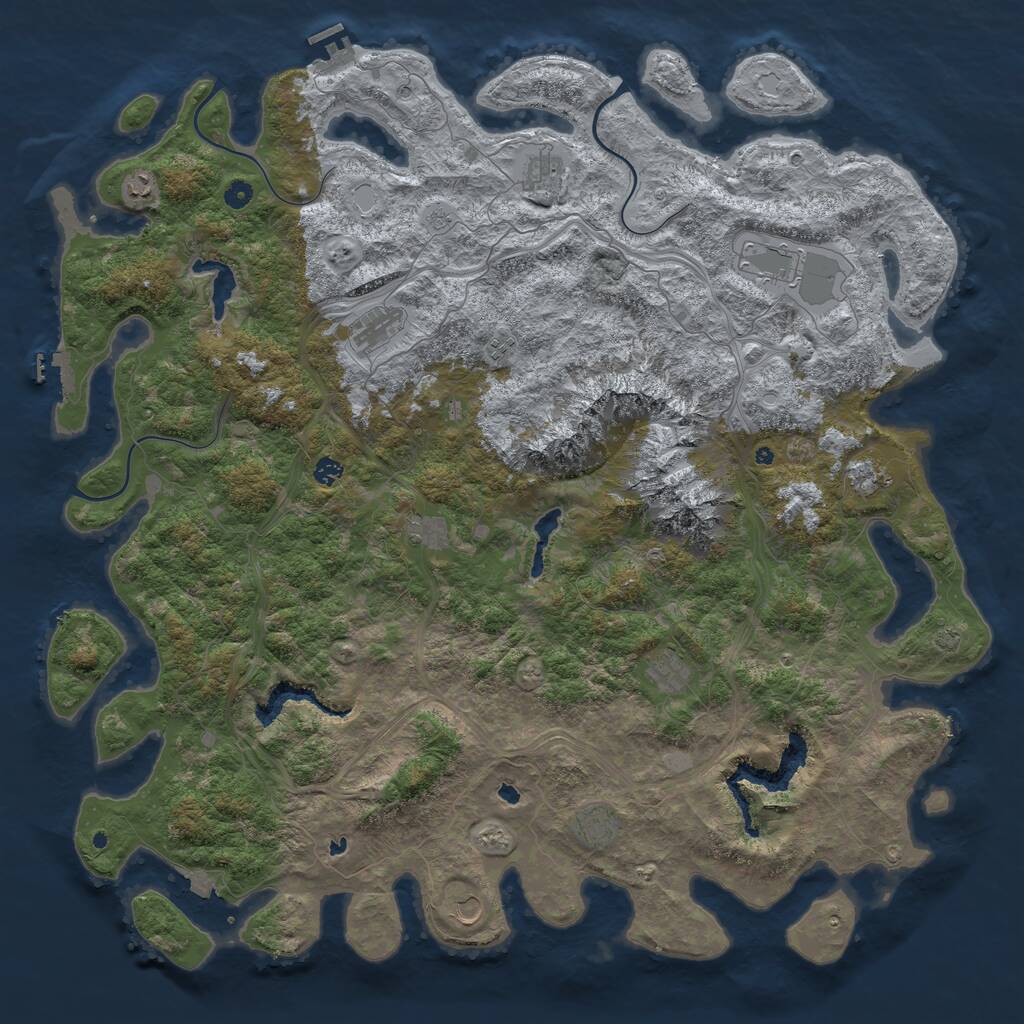 Rust Map: Procedural Map, Size: 5500, Seed: 2147483645, 17 Monuments