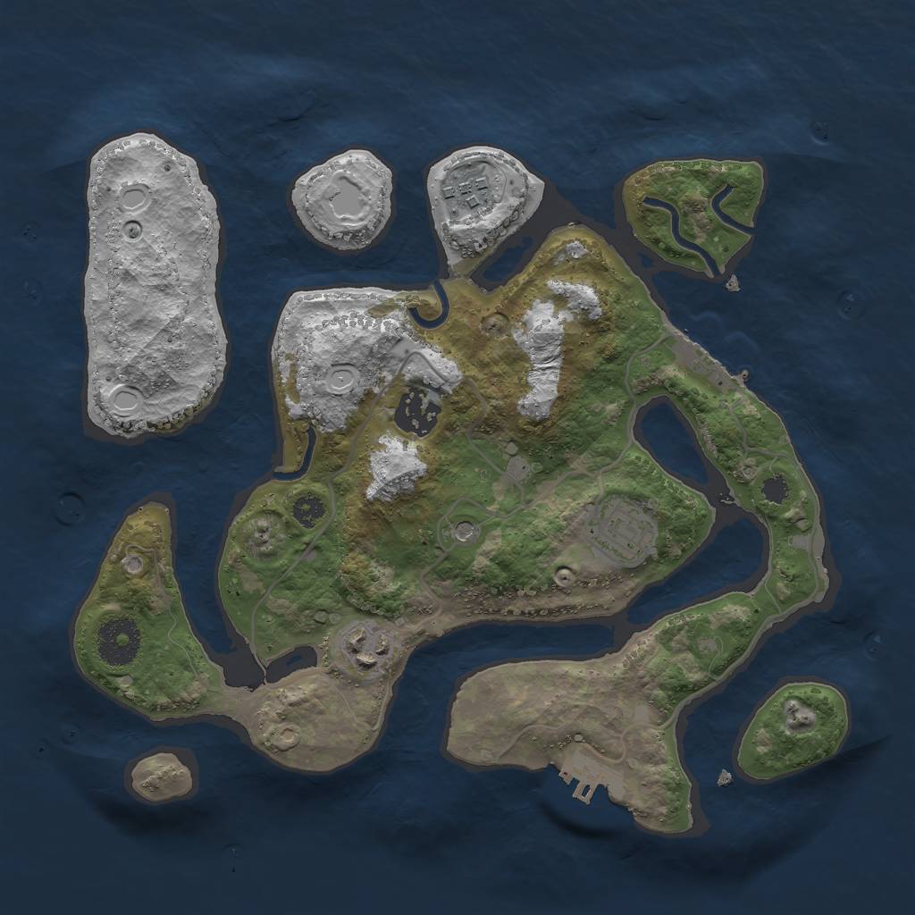 Rust Map: Procedural Map, Size: 3000, Seed: 12340, 15 Monuments