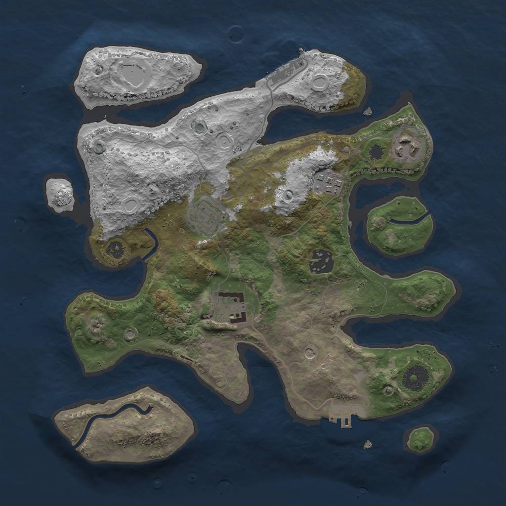 Rust Map: Procedural Map, Size: 3000, Seed: 410542128, 16 Monuments