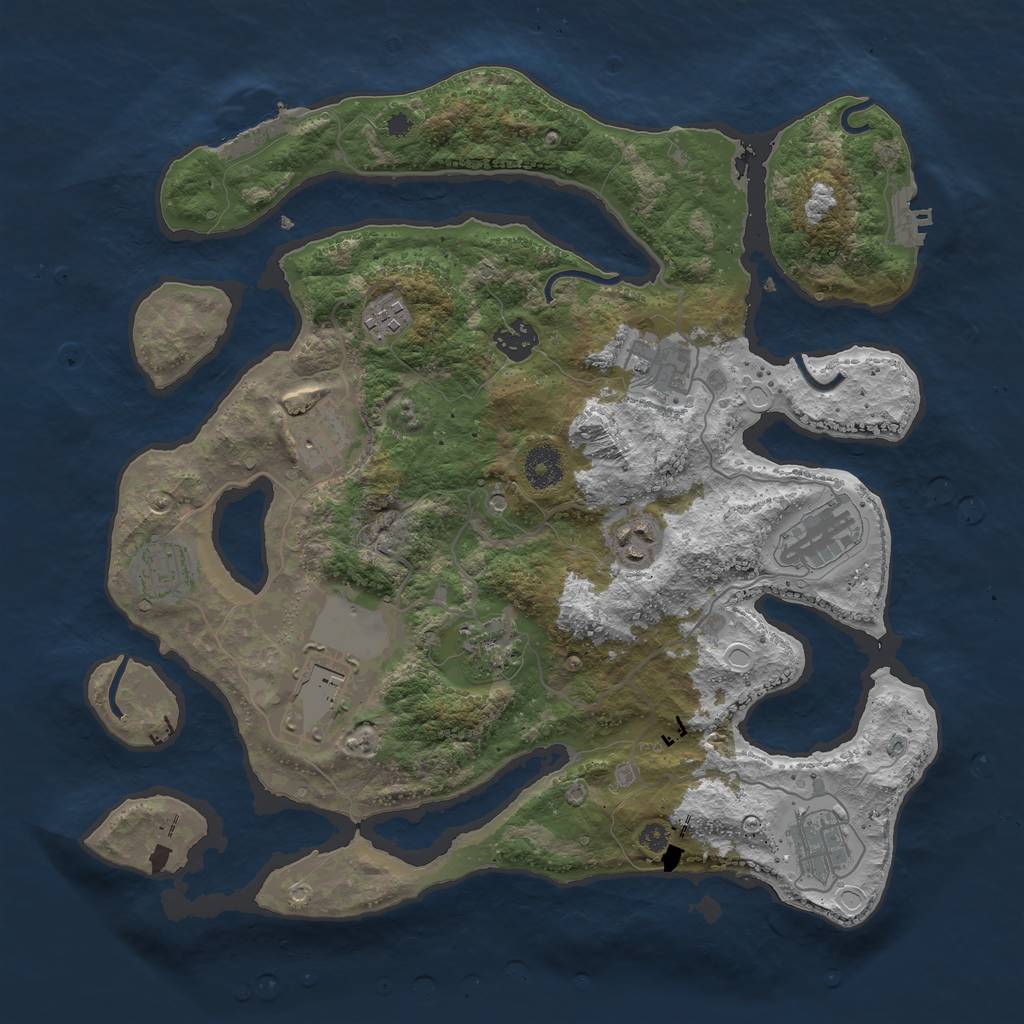 Rust Map: Procedural Map, Size: 3700, Seed: 19118102, 21 Monuments