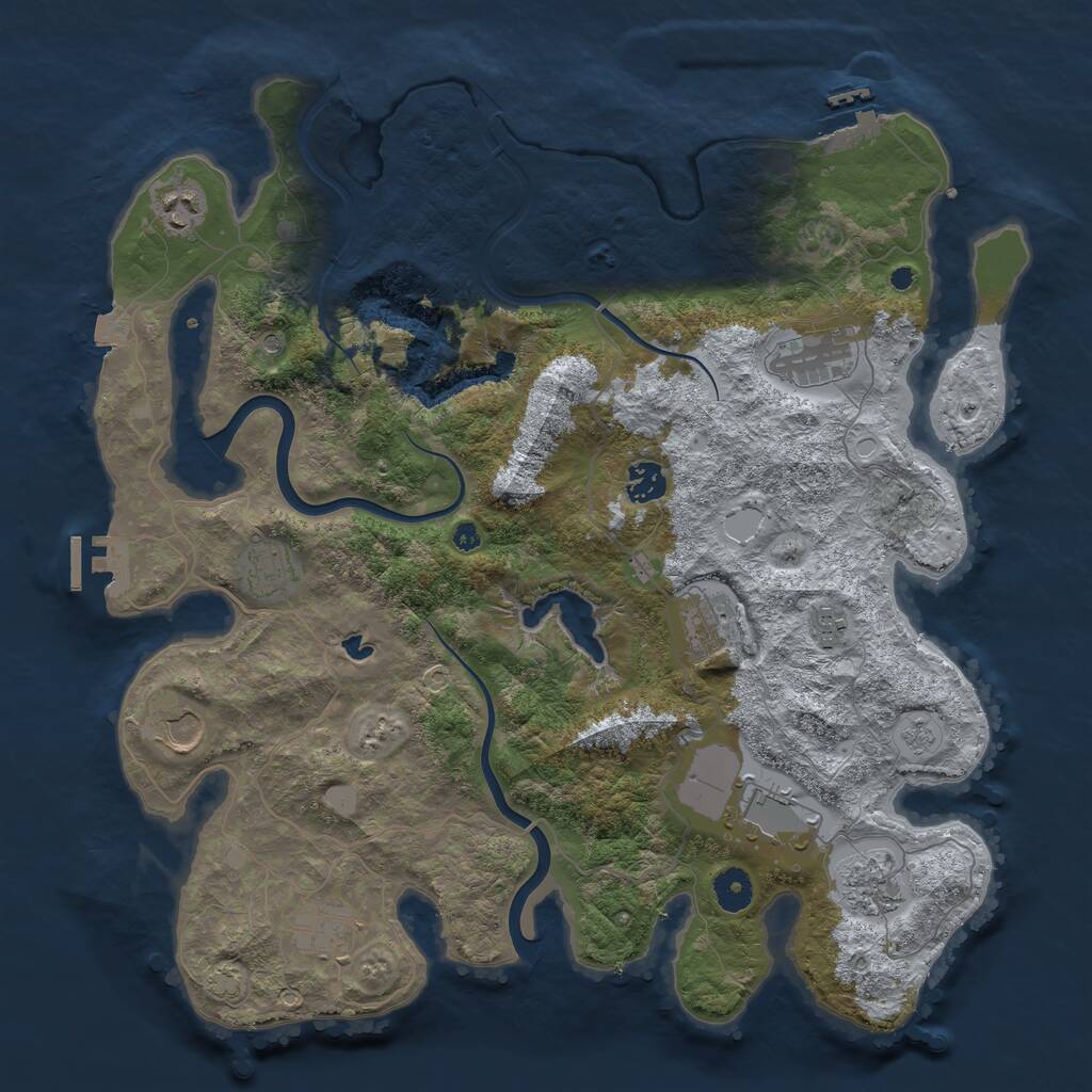 Rust Map: Procedural Map, Size: 4000, Seed: 1472038037, 16 Monuments