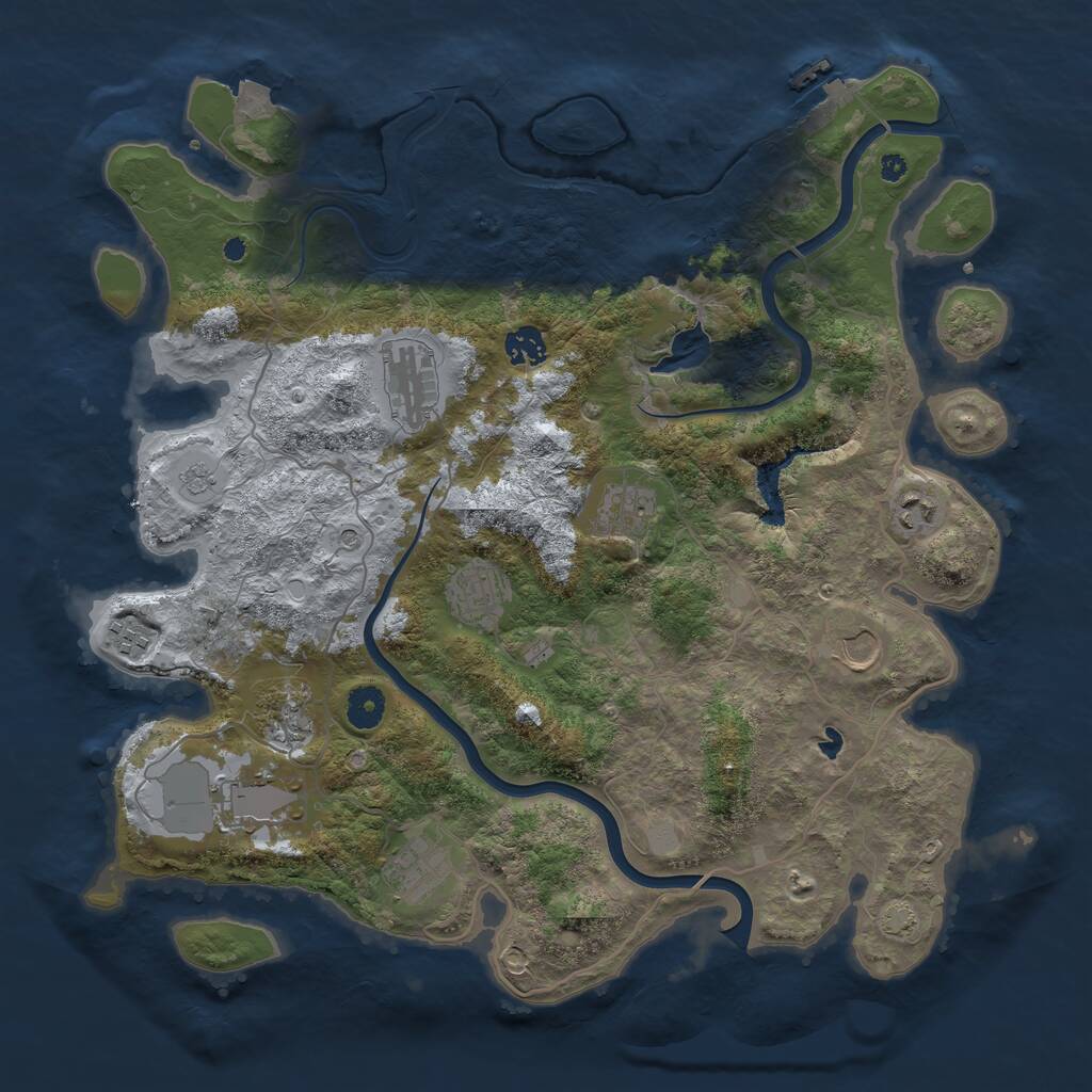 Rust Map: Procedural Map, Size: 4000, Seed: 138119, 15 Monuments