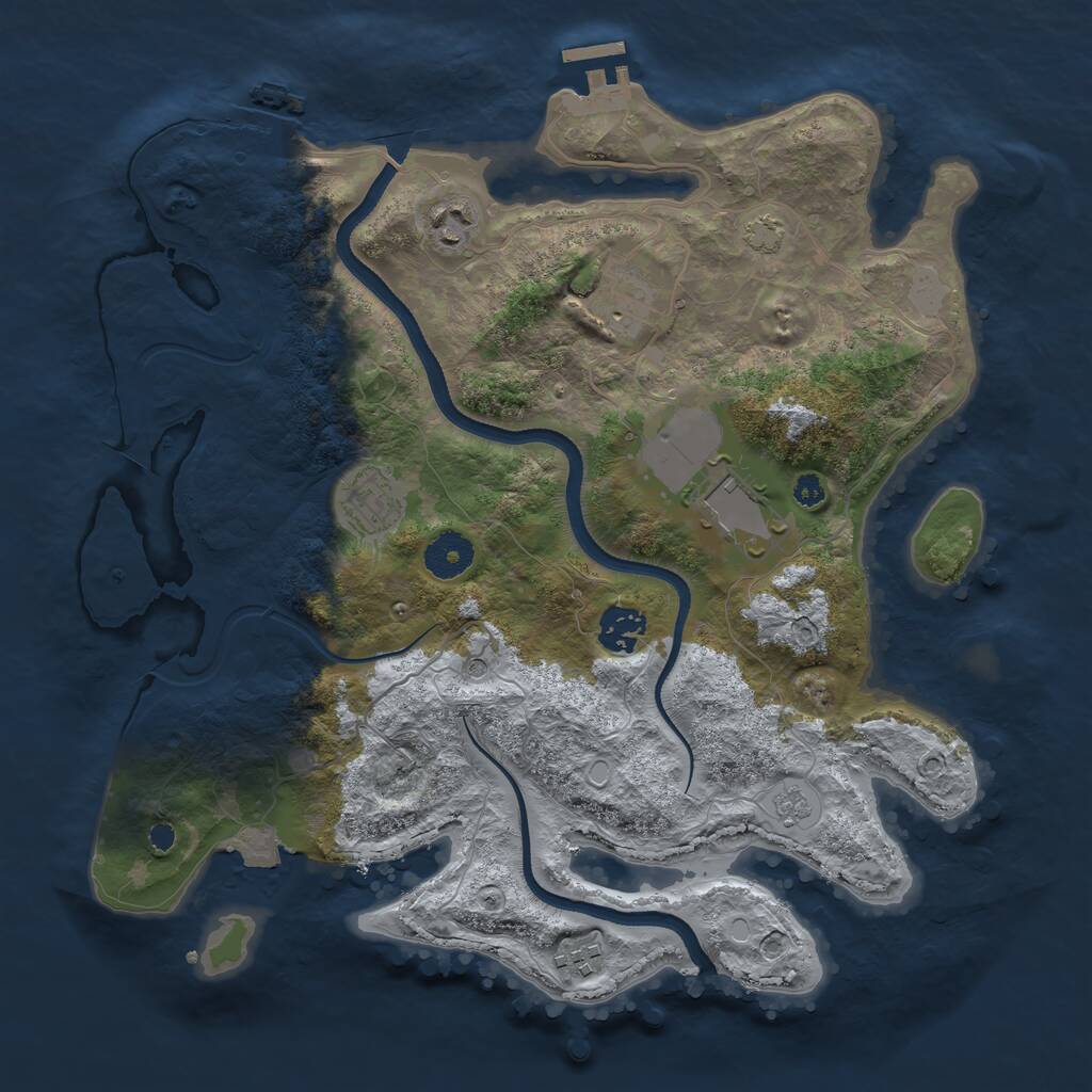 Rust Map: Procedural Map, Size: 3500, Seed: 46575754, 12 Monuments
