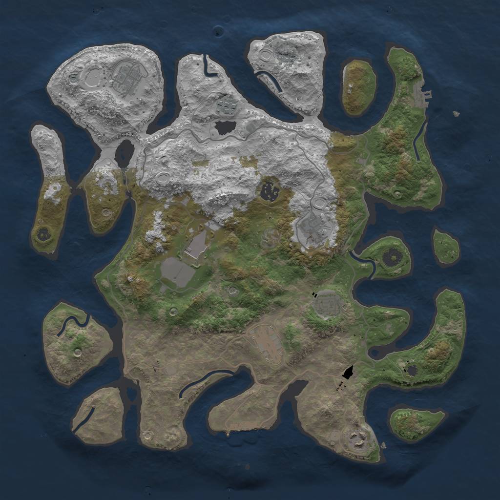 Rust Map: Procedural Map, Size: 4000, Seed: 18138701, 19 Monuments