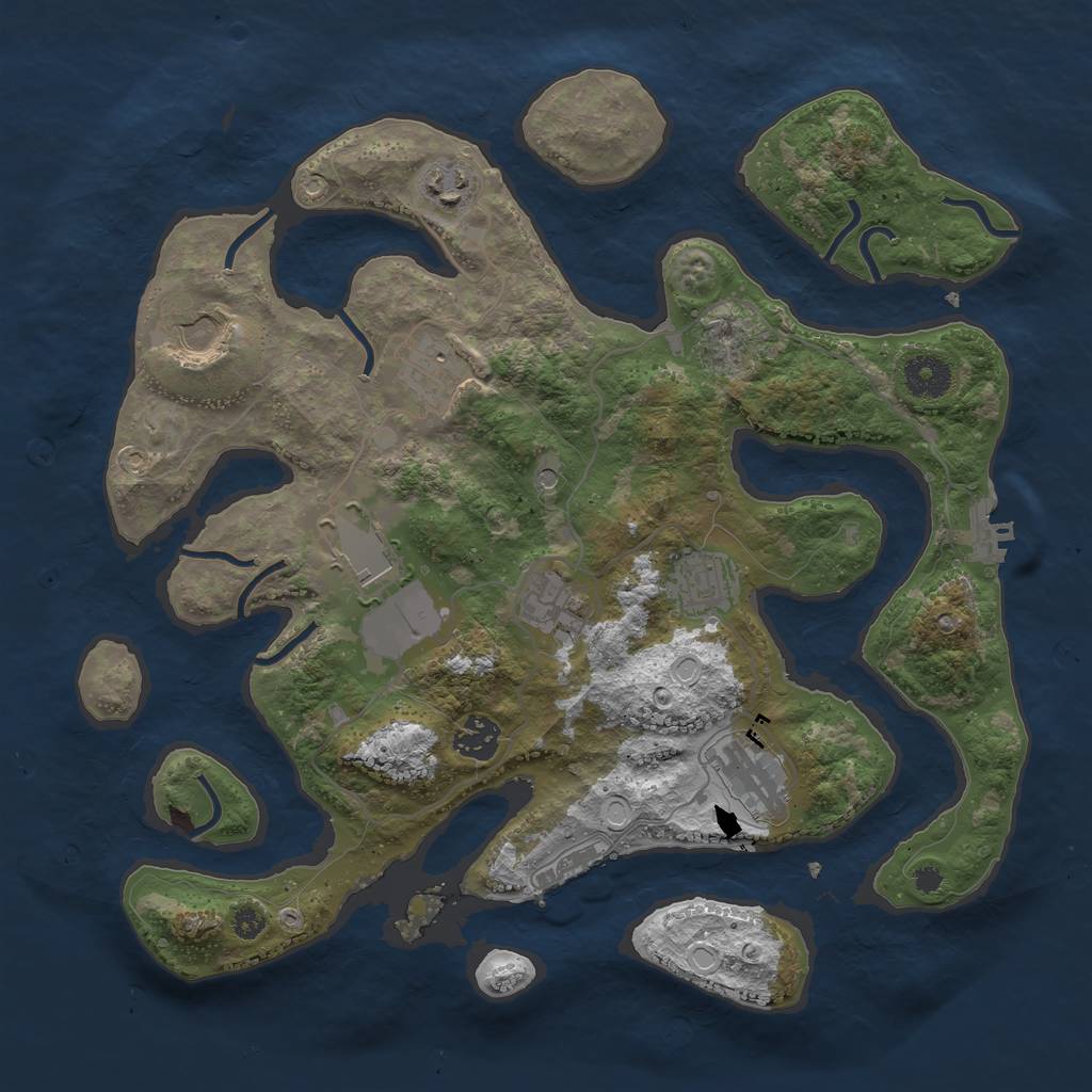 Rust Map: Procedural Map, Size: 3600, Seed: 974990014, 19 Monuments