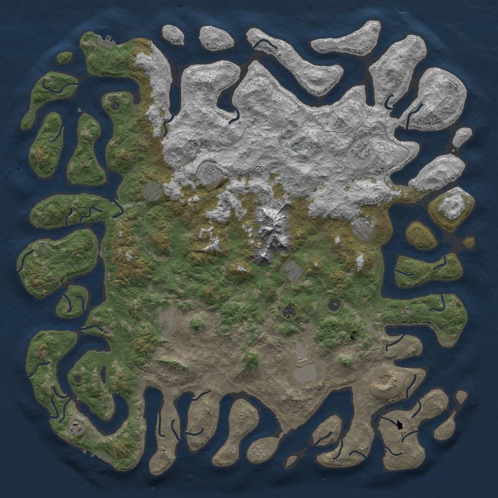 Rust Map: Procedural Map, Size: 6000, Seed: 50743455, 22 Monuments