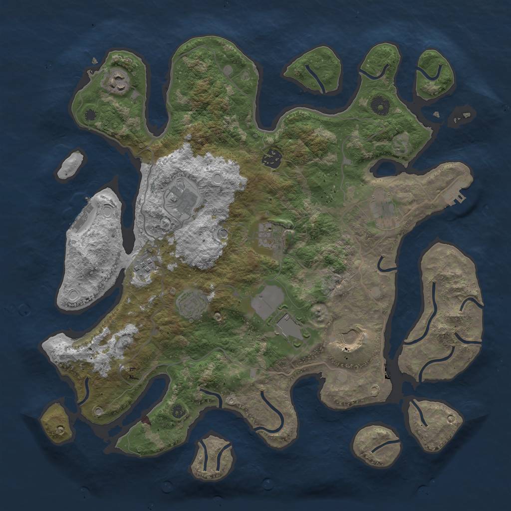 Rust Map: Procedural Map, Size: 4000, Seed: 378393736, 20 Monuments