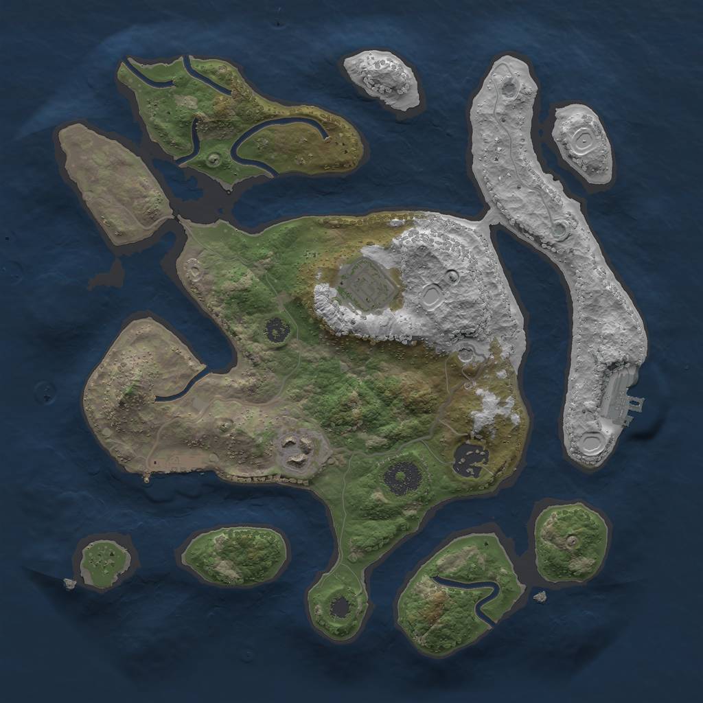 Rust Map: Procedural Map, Size: 3000, Seed: 634470, 14 Monuments