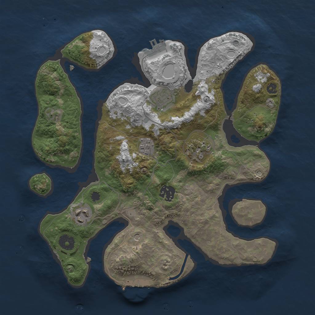 Rust Map: Procedural Map, Size: 3000, Seed: 152853, 16 Monuments