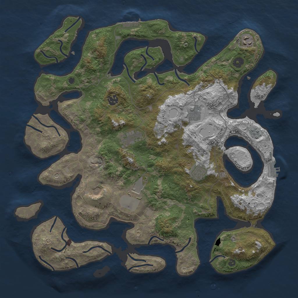 Rust Map: Procedural Map, Size: 4159, Seed: 1337, 19 Monuments