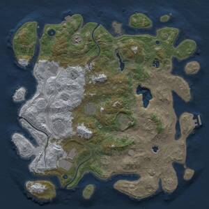 Thumbnail Rust Map: Procedural Map, Size: 4300, Seed: 223, 14 Monuments