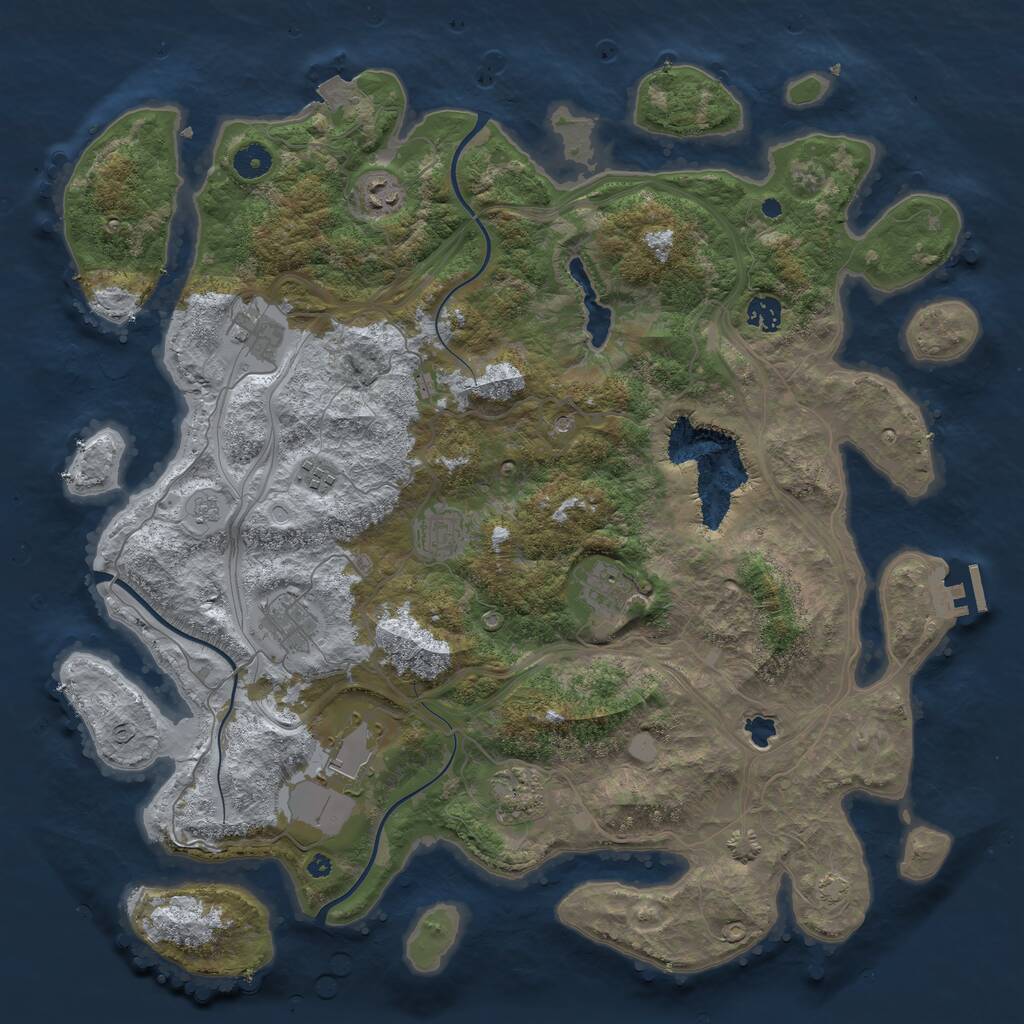 Rust Map: Procedural Map, Size: 4300, Seed: 223, 14 Monuments