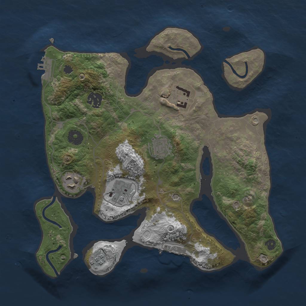 Rust Map: Procedural Map, Size: 3000, Seed: 539367, 17 Monuments