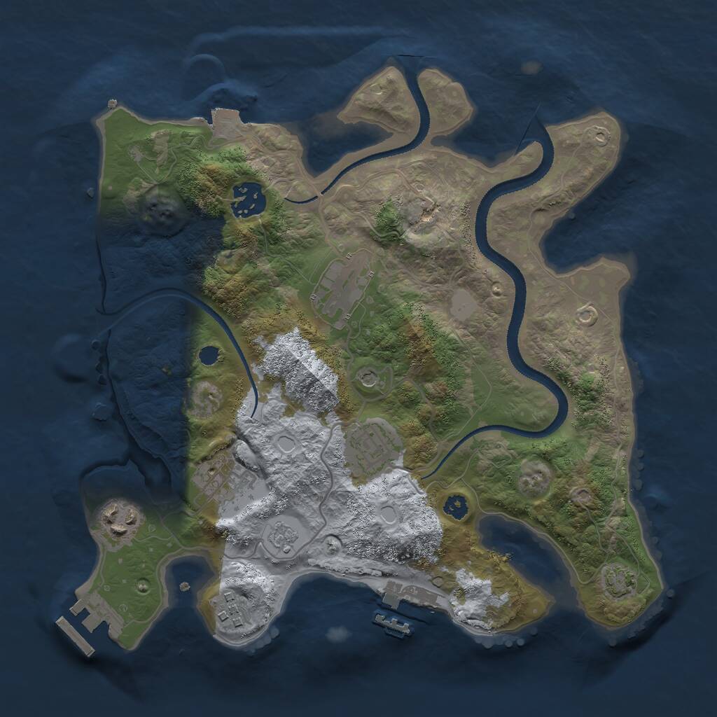 Rust Map: Procedural Map, Size: 3000, Seed: 539367, 12 Monuments