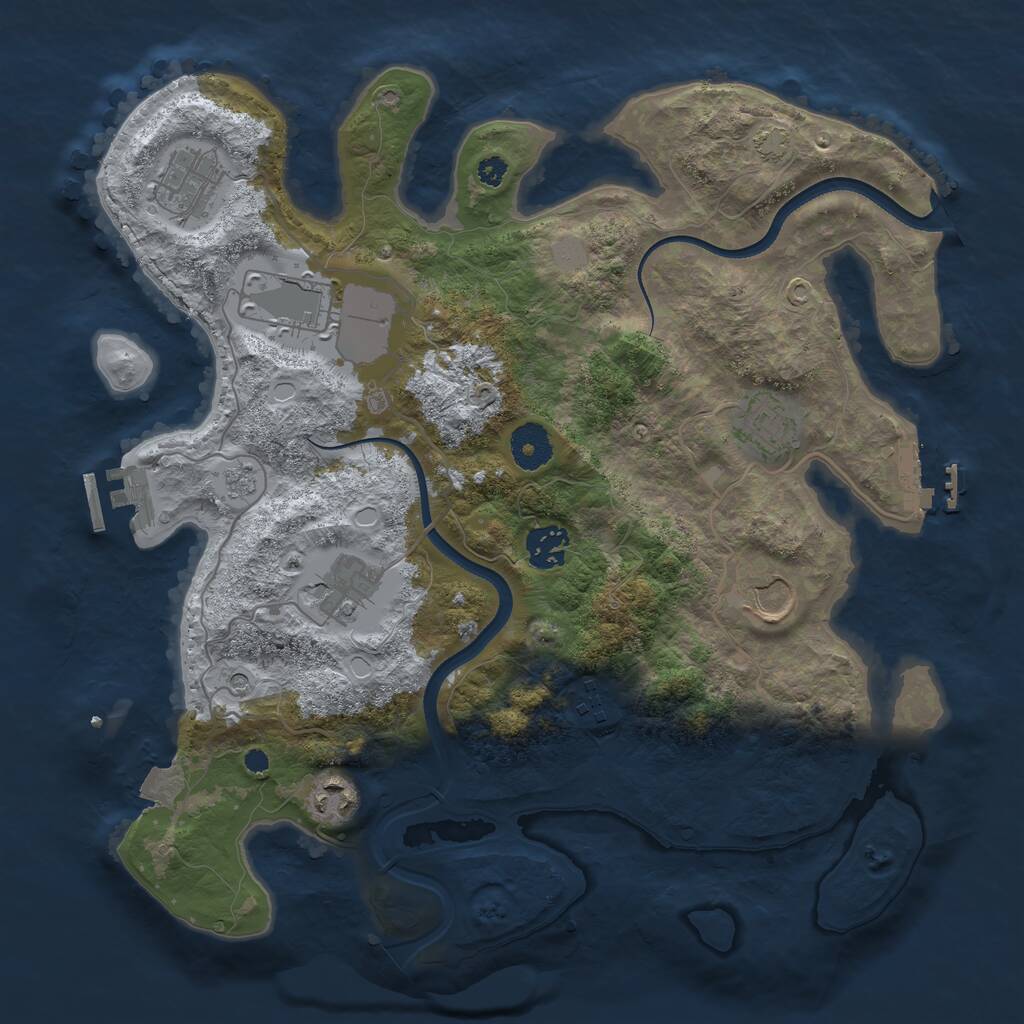 Rust Map: Procedural Map, Size: 3500, Seed: 600651564, 14 Monuments