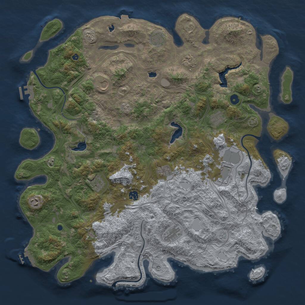 Rust Map: Procedural Map, Size: 4800, Seed: 108683187, 17 Monuments