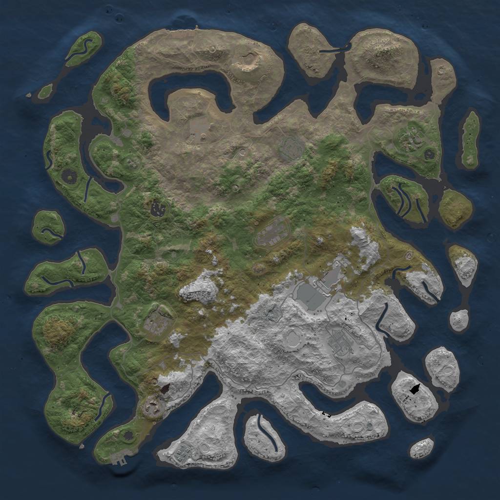 Rust Map: Procedural Map, Size: 4800, Seed: 108683187, 22 Monuments