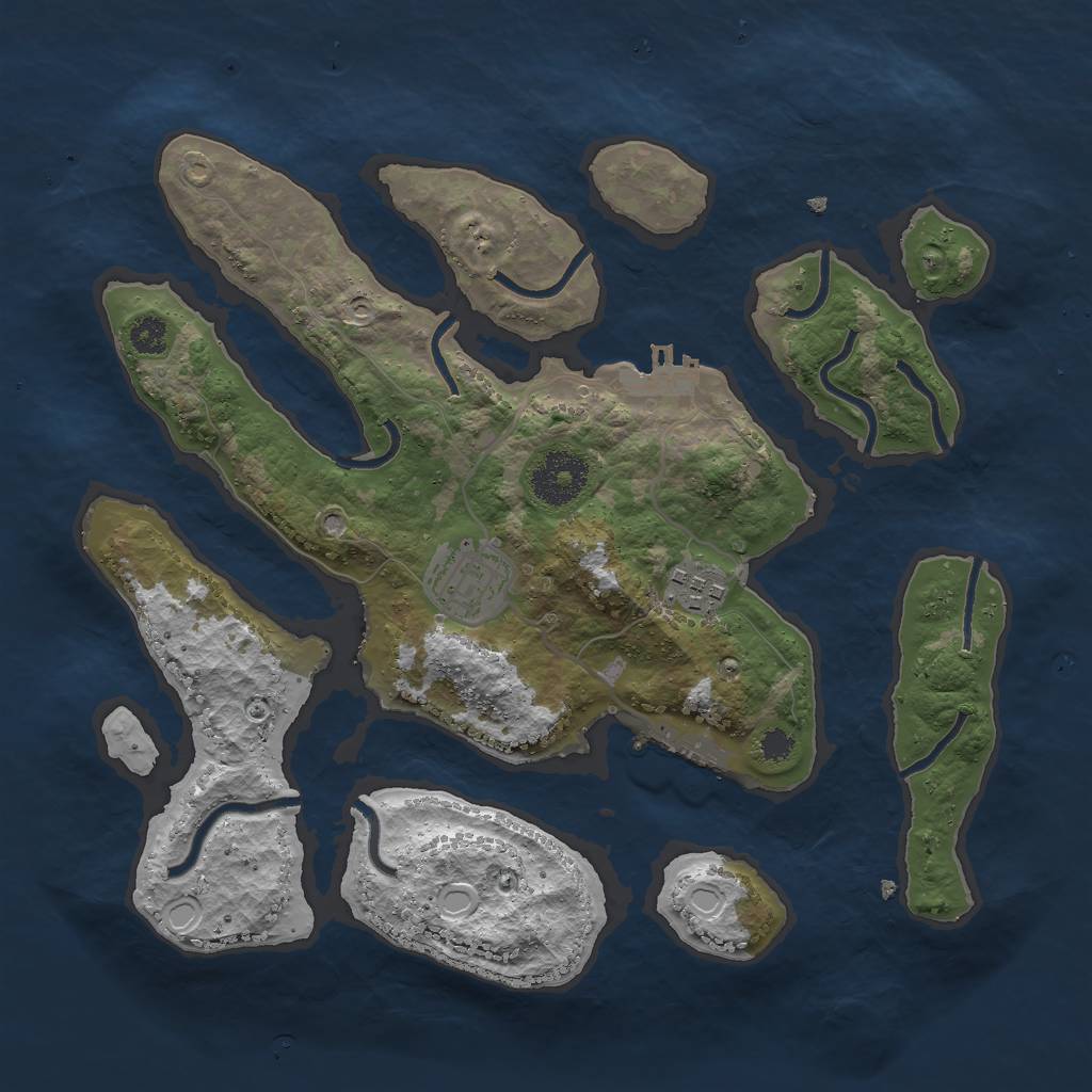 Rust Map: Procedural Map, Size: 3000, Seed: 791471, 12 Monuments