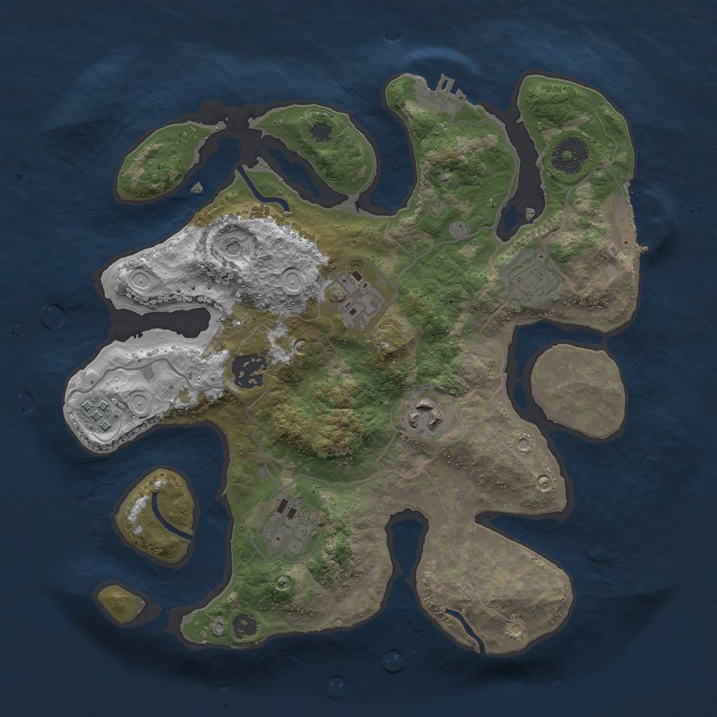 Rust Map: Procedural Map, Size: 3000, Seed: 159419214, 17 Monuments