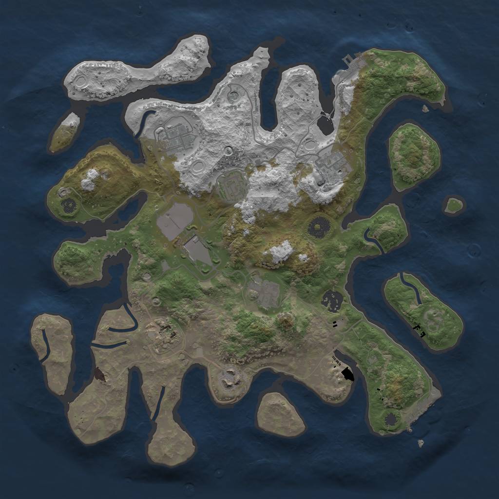 Rust Map: Procedural Map, Size: 3500, Seed: 8165498, 19 Monuments