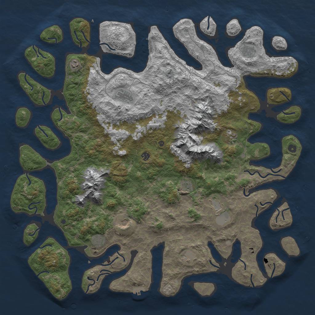 Rust Map: Procedural Map, Size: 5700, Seed: 1, 22 Monuments