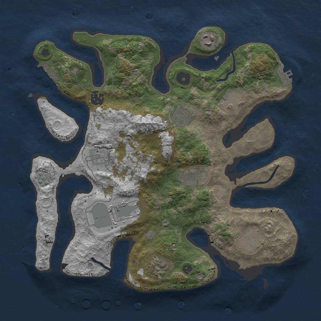 Rust Map: Procedural Map, Size: 3500, Seed: 687472360, 21 Monuments