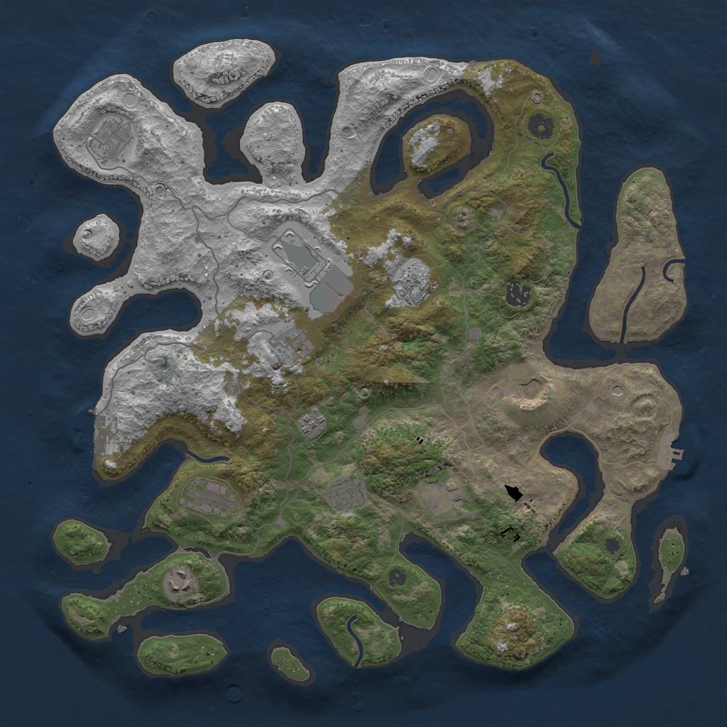 Rust Map: Procedural Map, Size: 4250, Seed: 1018911120, 22 Monuments