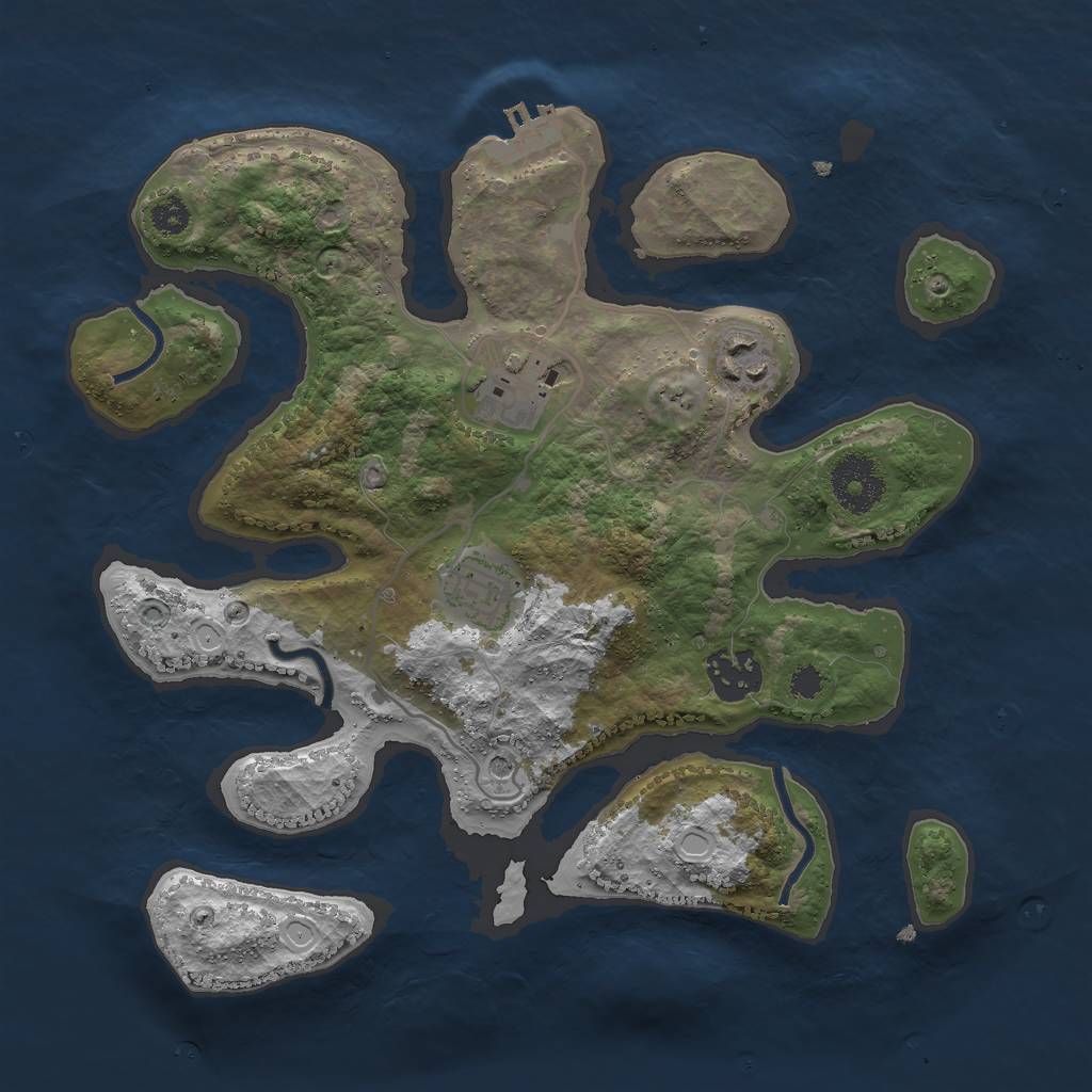 Rust Map: Procedural Map, Size: 3000, Seed: 462271, 14 Monuments