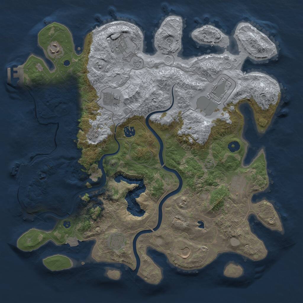 Rust Map: Procedural Map, Size: 4000, Seed: 20978, 15 Monuments