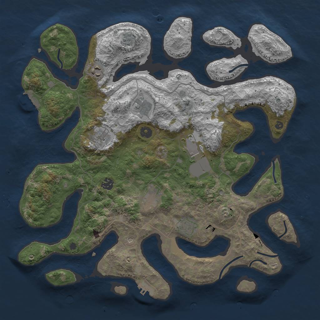 Rust Map: Procedural Map, Size: 4000, Seed: 20978, 19 Monuments