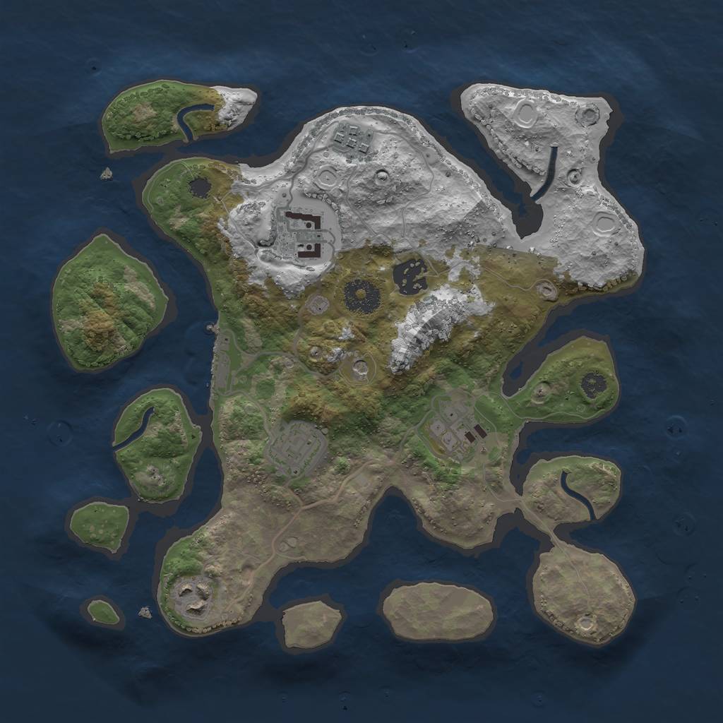 Rust Map: Procedural Map, Size: 3000, Seed: 1647169690, 16 Monuments