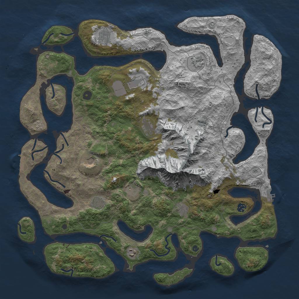 Rust Map: Procedural Map, Size: 5000, Seed: 858220784, 22 Monuments