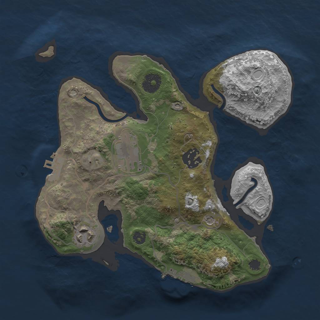 Rust Map: Procedural Map, Size: 2500, Seed: 611323793, 14 Monuments