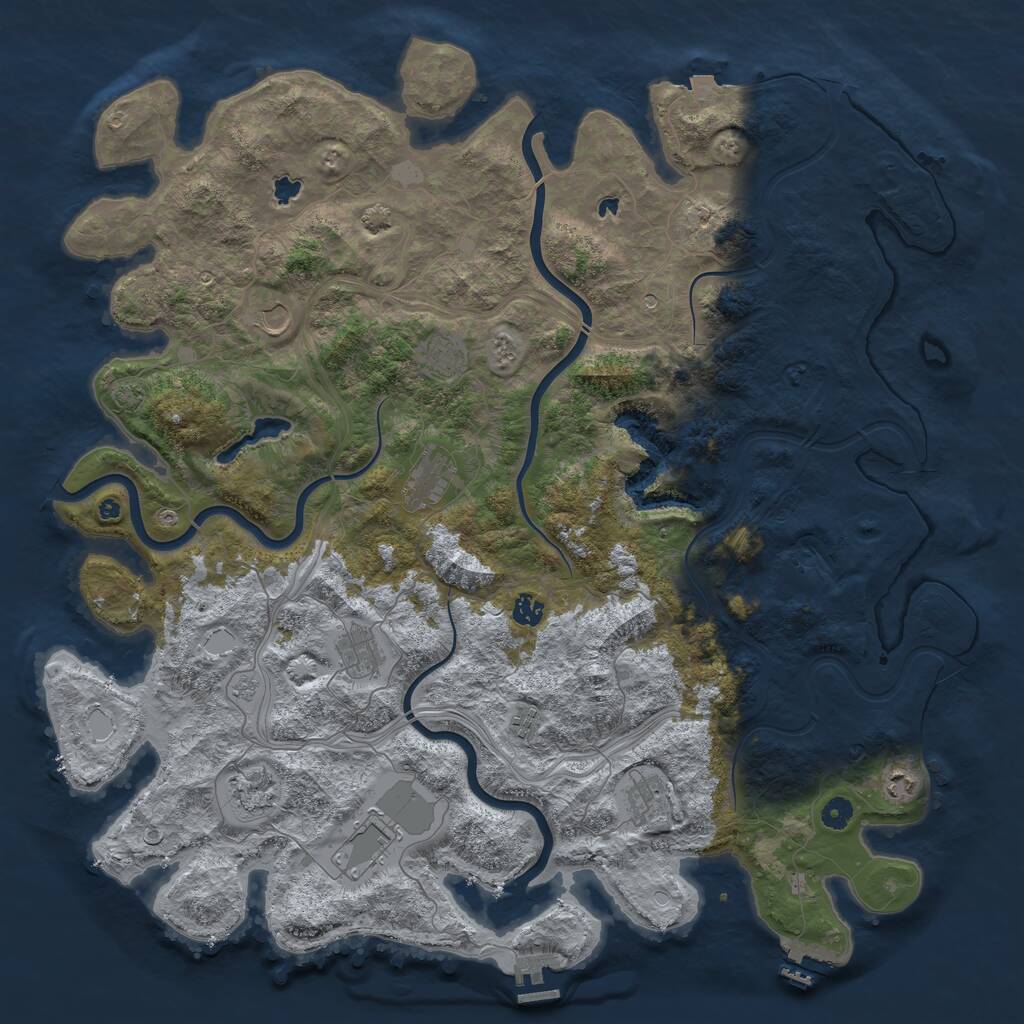 Rust Map: Procedural Map, Size: 4900, Seed: 13000000, 16 Monuments