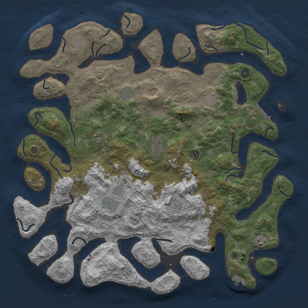 Rust Map: Procedural Map, Size: 4900, Seed: 13000000, 22 Monuments