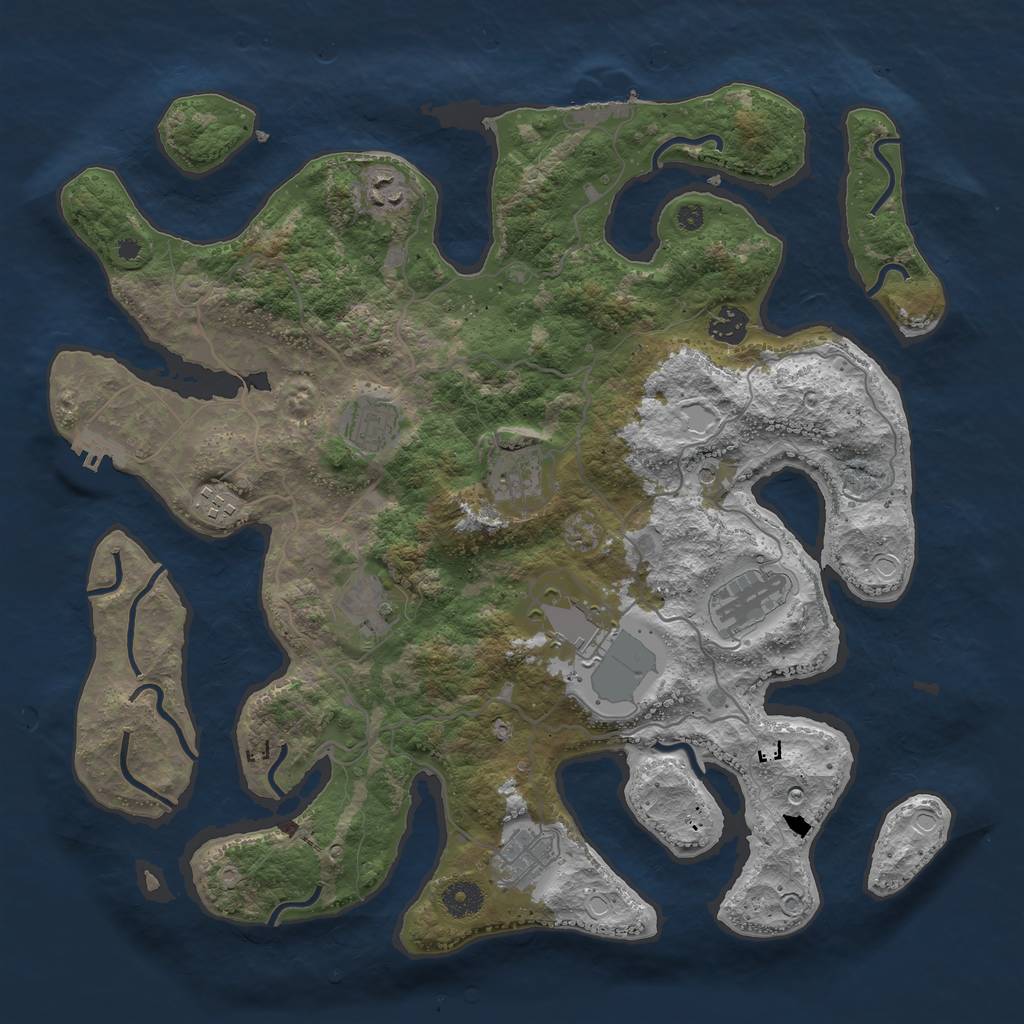 Rust Map: Procedural Map, Size: 4000, Seed: 564573456, 20 Monuments